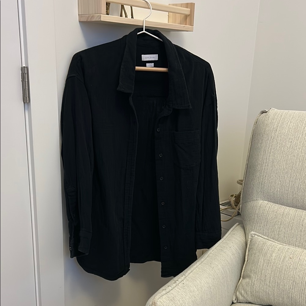 Little Moon Black Button-Up Shirt